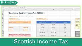 Calculate Scottish Income Tax 2021-22 Using VLOOKUP In Excel - Progressive Tax System