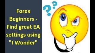 Forex Beginners can find the best MT4 Expert Advisor settings. Use the "I WONDER" Forex EA technique