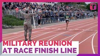 Military Reunion At Relay Race Finish Line