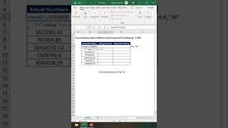 Excel Trick - Convert Number in Millions Excel