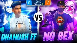 DHANUSH FF GAMER  VS NG REX | 1 VS 1 | Challenge Match️‍| Free Fire in Telugu #dfg #freefire