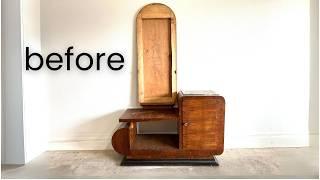 AMAZING Art Deco Vanity/Dressing Table Makeover: From Worn-Out to Wow!