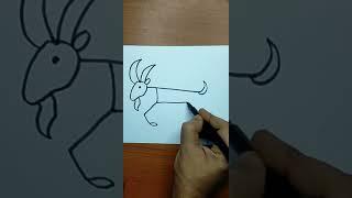 How To Draw A Stick Figure Goat #shorts #YTshorts #trending #viral | #goats #animals | #drawing