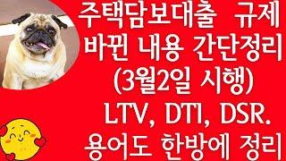 3월2일부터 바뀌는 주택담보대출 규정LTV, DTI DSR 용어 간단 정리