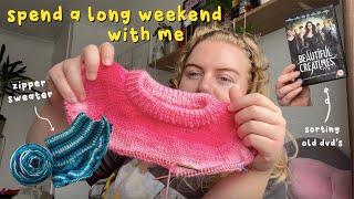 spend a chill weekend with me | current knits, sorting dvds, patterns and more!