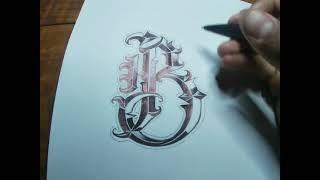 Lettering tatuaje abecedario, Time lapse letra B (Tattoo lettering alphabet)