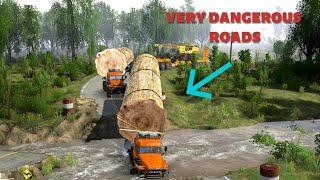 Extreme of ROADS !! trucks hauling giant logs