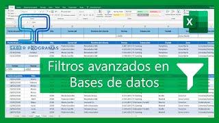 Excel - Filtros avanzados en Excel. Filtros dinámicos base de datos. Español HD