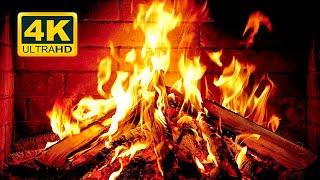  Cozy Fireplace 4K (12 HOURS). Fireplace with Crackling Fire Sounds. Crackling Fireplace 4K