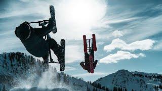 DOWNHILL & FREERIDE ON SNOW BIKES IT`S AMAZING