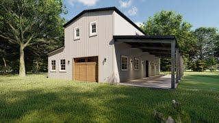 ARIZONA 26 X 50 BARN STYLE FIRE RESISTANT BARNDOMINIUM STEEL HOME KIT PORCH
