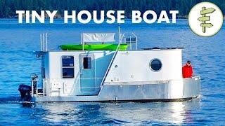 Boat Builder's AMAZING Modern Tiny House Boat - Full Tour