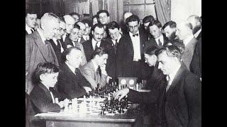 Samuel Reshevsky, age 8, defeating several chess masters at once in France, 1920