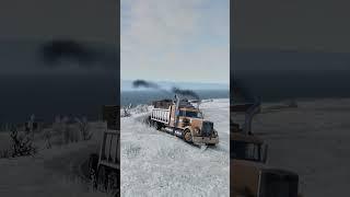 Dump truck flips trailer #beamngdrive #beamng #tseries #epiccrashes #shorts