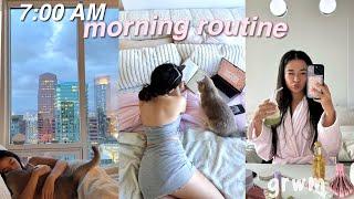 7 AM MORNING VLOG!  my productive + healthy routine,  aesthetic self care, pilates classes, + GRWM