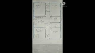 30*40 square feet house plans.3 Bedroom, Kitchen, Bathroom and Toilet.