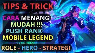 Tips Trik! Cara Menang Mudah Main Game Mobile Legend ML MLBB 2023, Tutorial EZ Win Streak Push Rank!