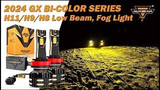 Auxbeam® H11/H9/H8 Dual Color Switchback LED Bulb Fog Lights/Low Lights 110W GX Bi-Color Series