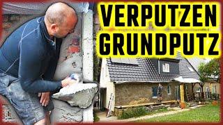 WAND VERPUTZEN - Grundputz auftragen | Fassade verputzen! | Home Build Solution