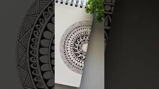 Draw a simple half-mandala with me  #mandalaforbegginers #trending #shorts #drawing #art #artist