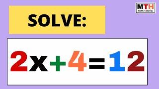 Solve 2x+4=12