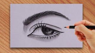 how to make eye drawing with pencil by simple steps || SK Art Studio