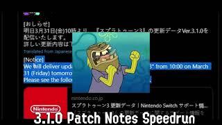 Splatoon 3 Patch 3.1.0 Patch Notes Speedrun