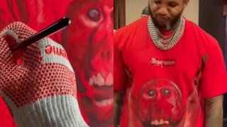 Kanye West x The Game Hand-Painted Supreme 'Eazy' Tee 