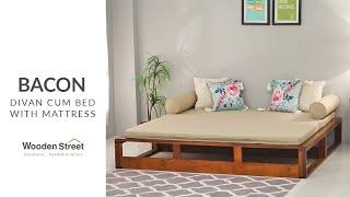 Bacon Diwan Cum Bed with Mattress [ Latest Designer Bed Online ] | Wooden Street | 2023