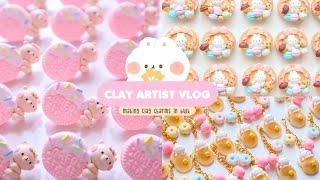 Clay Artist Vlog  Making Clay Charms in Bulk | Polymer and Air Dry Clay | Studio Vlog