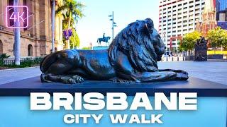 Brisbane City Walking Tour | Sunday Morning | King George Square | 4K Australia July 2024 | 4K/60fps