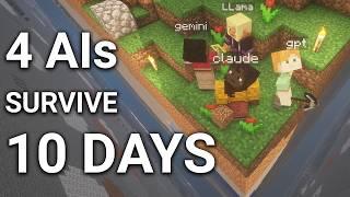 4 AIs Survive 10 Days in Minecraft