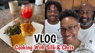 VLOG | DITL | COOKING SUNDAY DINNER WITH SILK & CHRIS  | SHORT STORY TIME | HOW I MET SILK