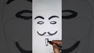 Amazing Guy Fawkes Mask Drawing  #ytshorts #drawing