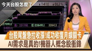 美選結果難料 台股漲141點收復月線重回2萬3 老AI技嘉.緯創走強 英業達差點亮燈站回50元｜【今天台股怎麼了】20241105｜主播 陳斯寧@投資看非凡 @ustvhotstock