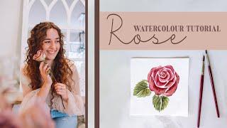 WATERCOLOR ROSE TUTORIAL || How to Paint a Rose in 15 Minutes!