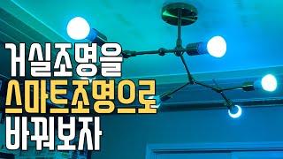 거실등 스마트 조명으로 교체, 목소리로 집안 분위기를 내마음대로, 구글홈 + 필립스 휴 google home philips hue