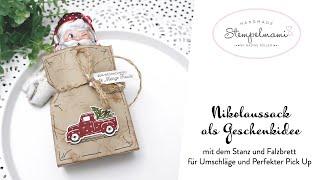 Nikolaussack als Geschenkidee | Stanz und Falzbrett für Umschläge | Perfekter Pick Up | Basteln