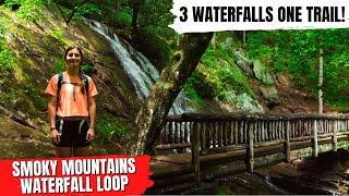 3 Waterfalls on 1 Trail In The Smoky Mountains You Can't Miss! Easy Hike!