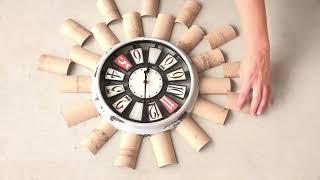 Decorative Wall Hanging Clock made of Paper Towel Tubes