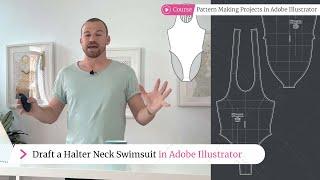 Easy Halter Neck Swimsuit Pattern Tutorial in Adobe Illustrator!