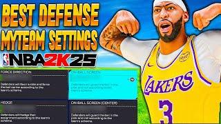 NBA 2K25 MYTEAM BEST DEFENSIVE SETTINGS! STOP PICK & ROLL & 5 OUT! BEST TIPS & TRICKS!