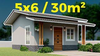 House 5x6 meters / Construction and plan of a small and economical house. 