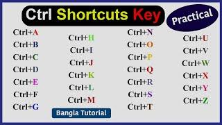 CTRL-A to Z shortcut keys | Keyboard Shortcuts Keys Bangla Tutorial | CTRL Shortcut Keys of Computer