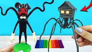 House Head and EVIL Cartoon mouse with Clay | Trevor Henderson Creatures. Plasticine Tutorial