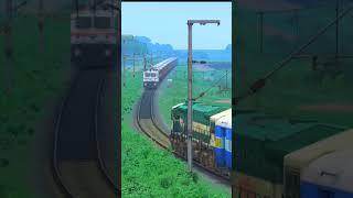 Train vs Train on same railway track | EMERGENCY STOP  #train