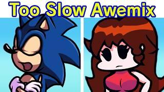 FNF Sonic.exe Super High Effort Too Slow Awemix (Friday Night Funkin' Mod) (BF/GF)