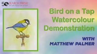 Matthew Palmer - Watercolour Painting of a Bird on a Tap