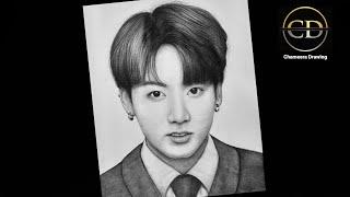 How to draw BTS JUNGKOOK || step by step Pencil Drawing ||Easy Drawing Tutorial //