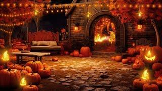 Pumpkin Farm Autumn Halloween Ambience: Crackling Fire & Night Sounds, Crunchy Leaves, White Noise